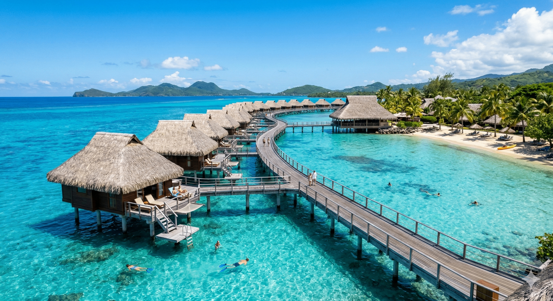 Luxury all inclusive resort with turquoise water